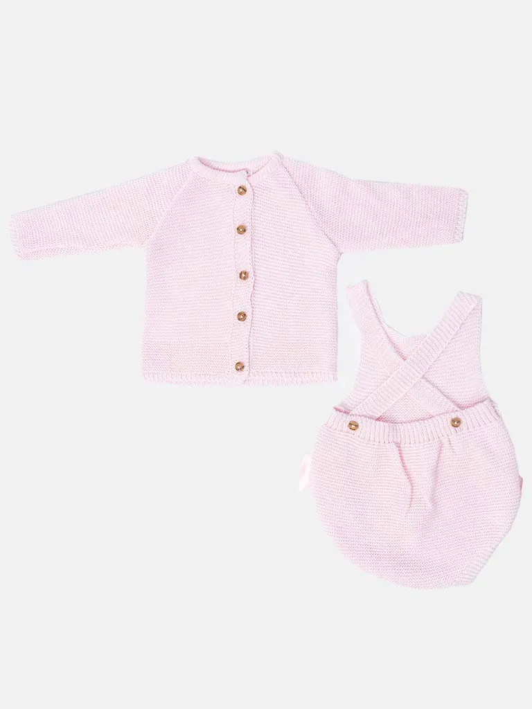 Baby Girl Emmeline Collection 2-piece Knitted Set-Baby Pink