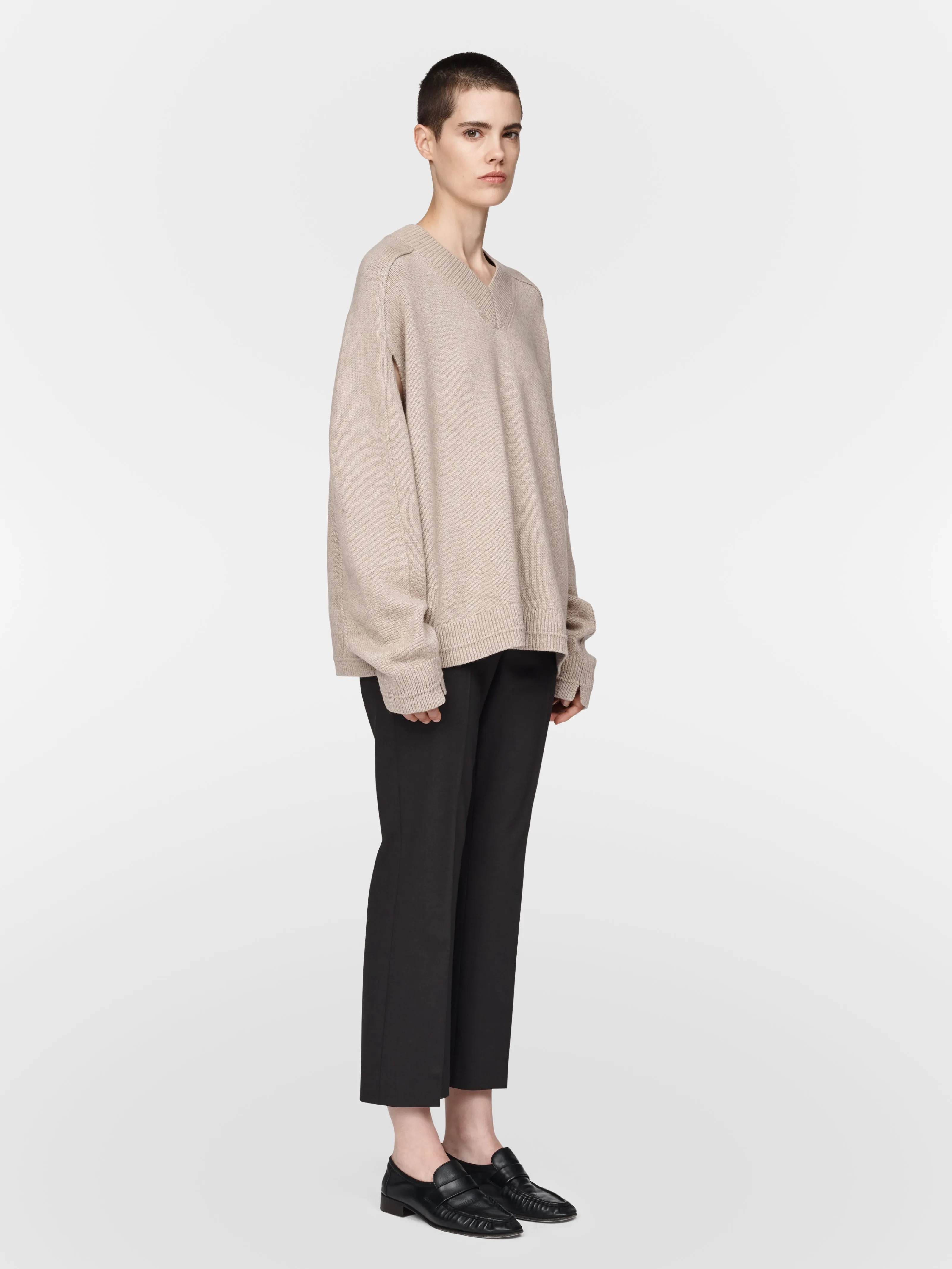 Cape V-Neck in Stone