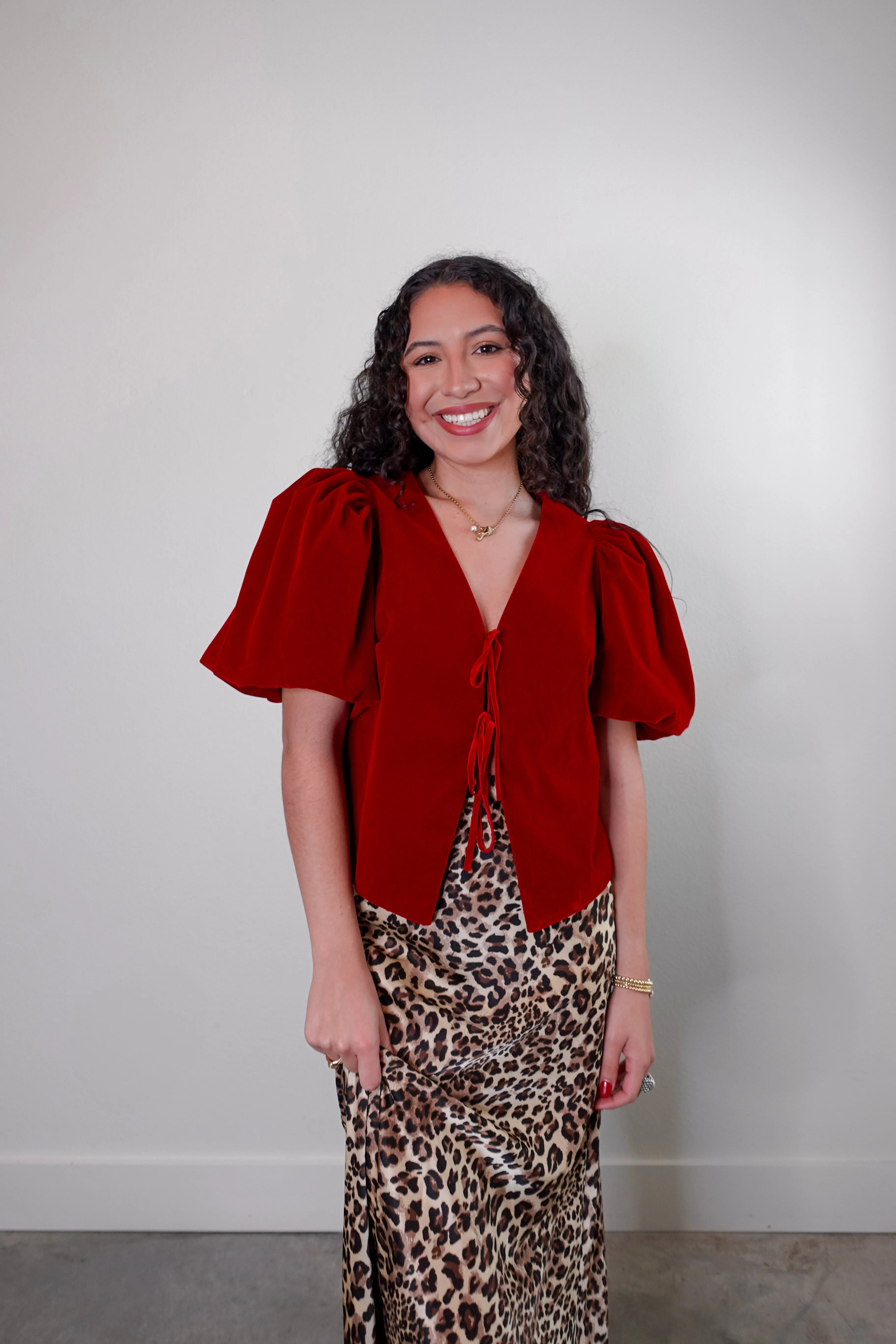 Carmin Velvet Blouse