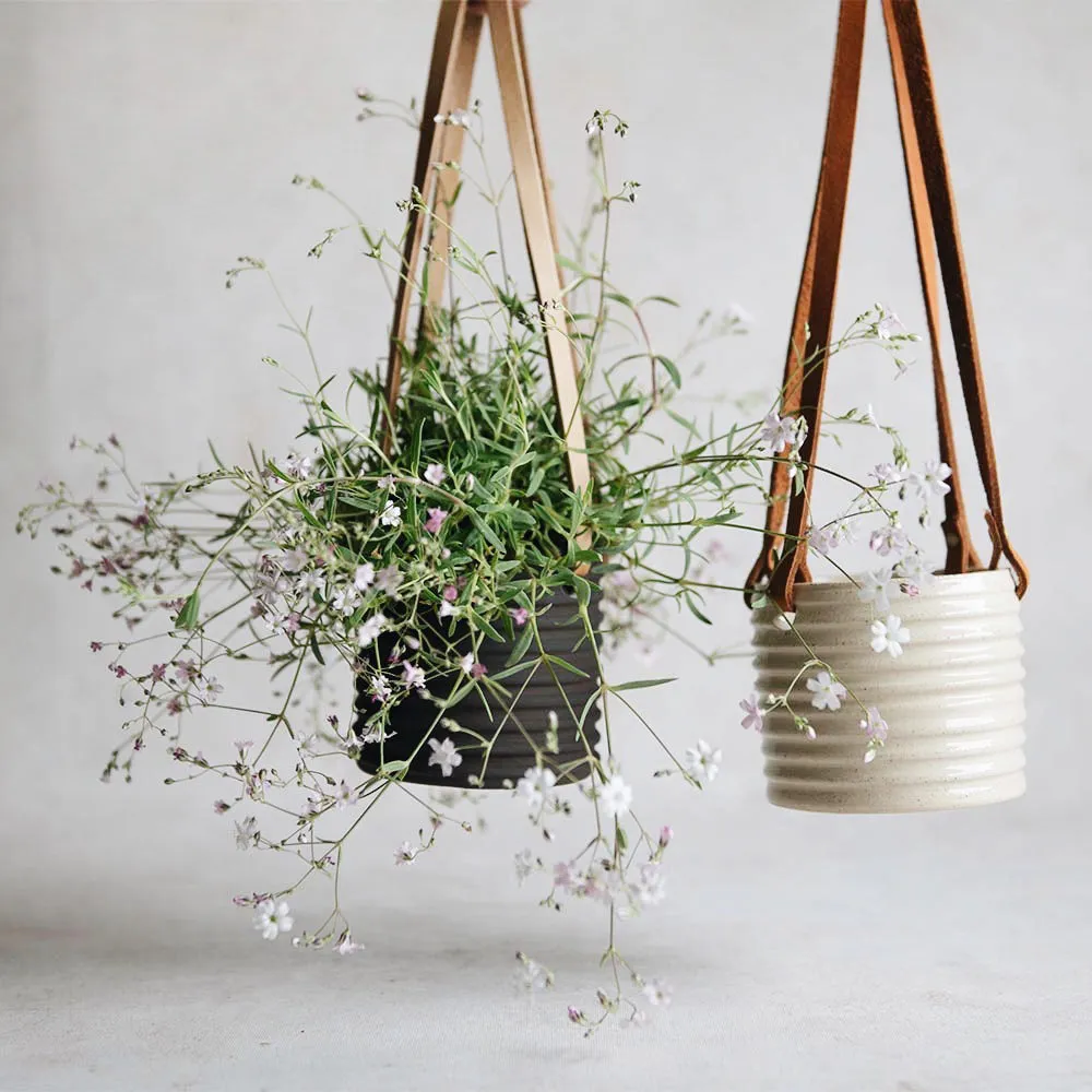 Ceramic Hanging Planter - Natural