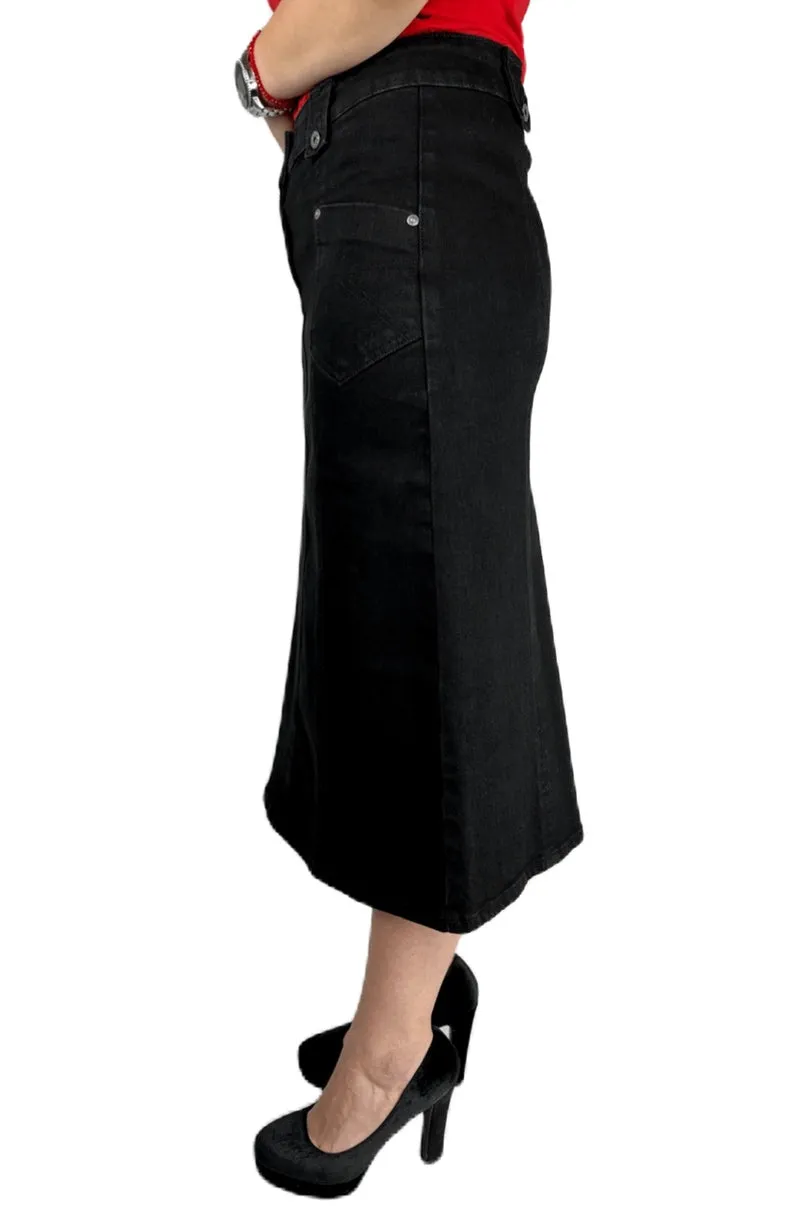 Denim Mid-Length Skirt 221-609D