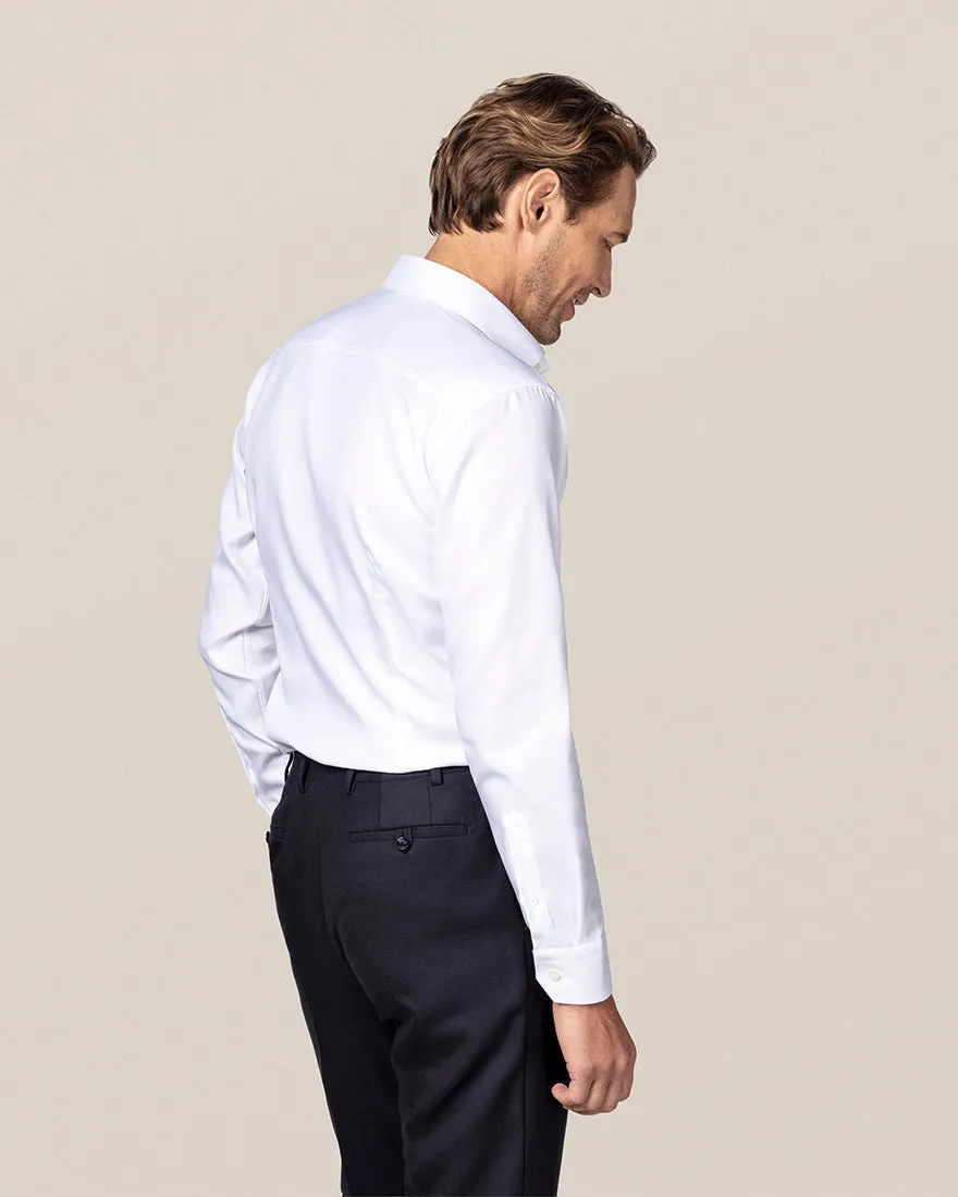 ETON 31007951100 WHITE TEXTURED TWILL SLIM SC SHIRT