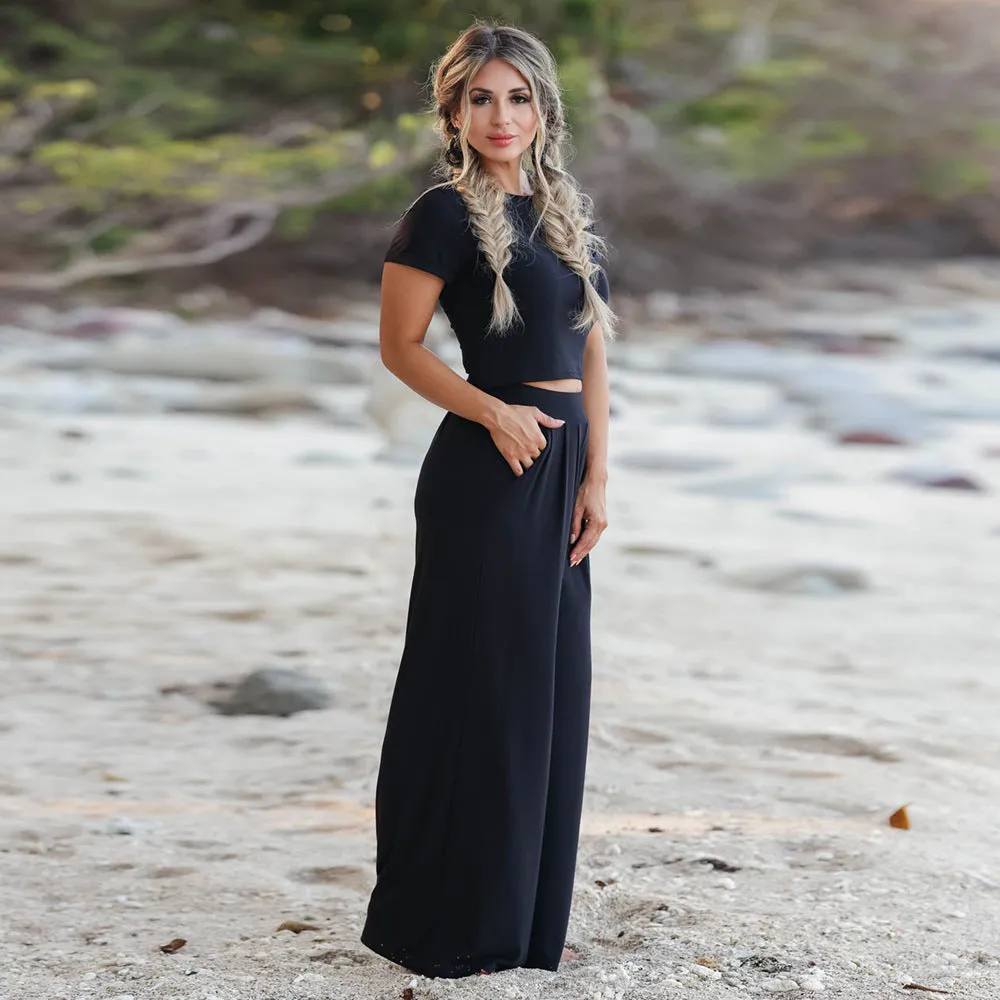 Fashion suit short-sleeved T-shirt trousers two-piece