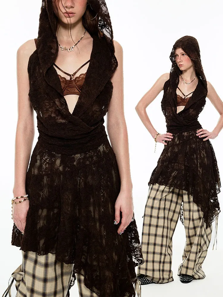 Irregular Lace Ruffled Sheer Skirt【s0000009135】
