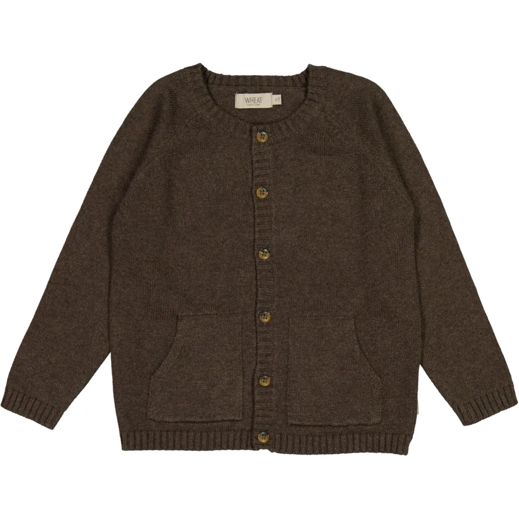 Knit Cardigan Classic - brown melange