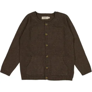 Knit Cardigan Classic - brown melange