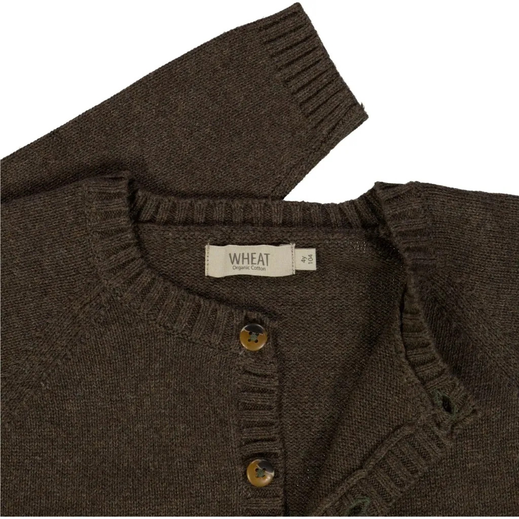 Knit Cardigan Classic - brown melange