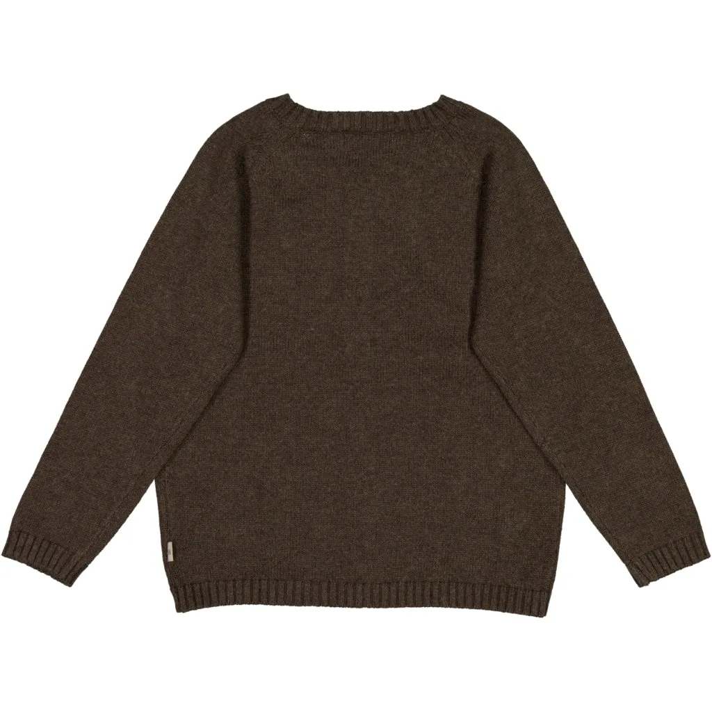 Knit Cardigan Classic - brown melange