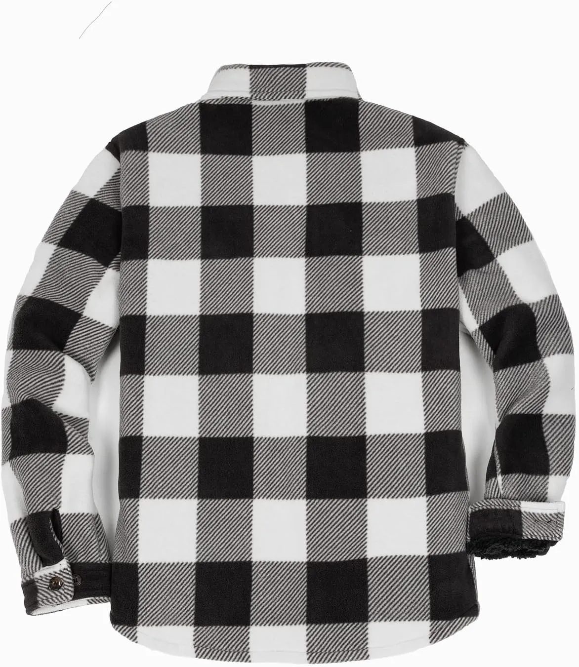 ThCreasa Mens Sherpa Fleece Lined Flannel Shirt Jacket Warm Button Down Plaid Shirt-Jac