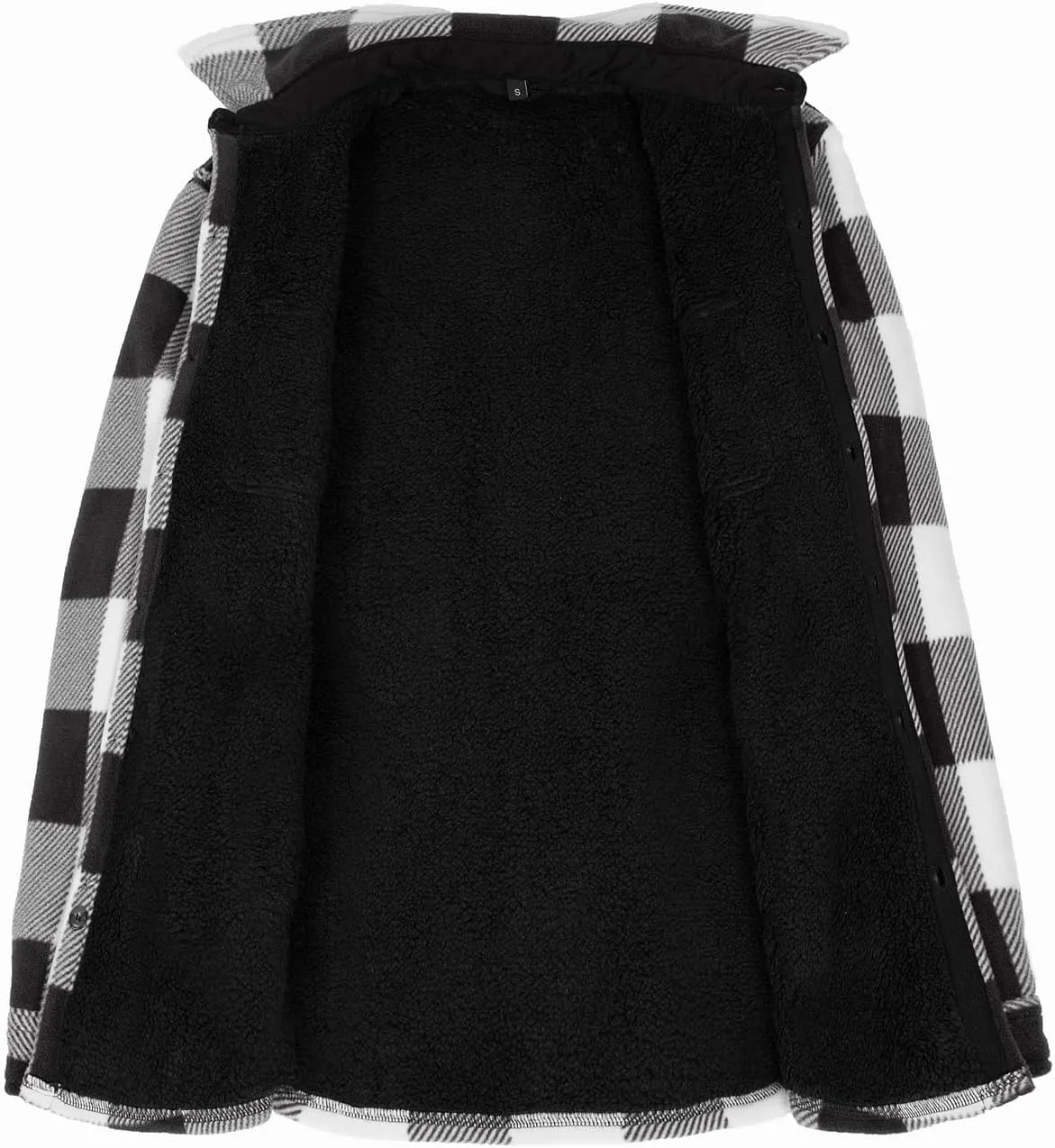 ThCreasa Mens Sherpa Fleece Lined Flannel Shirt Jacket Warm Button Down Plaid Shirt-Jac