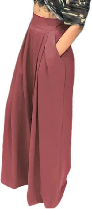 Women's Stretchy Wide Leg Palazzo Lounge Pants Casual Comfy High Waist Pajama Pants