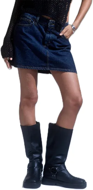 Y2k Jean Skirt for Women Low Rise A Line Raw Hem Frayed Denim Mini Skirt with Pockets Summer Going Out Short Skirt