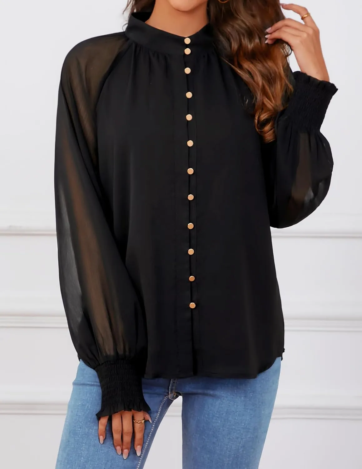 ZESICA Women's Floral Print Blouse 2024 Long Sleeve Button Down Casual Fall Boho Oversized Tops Shirts